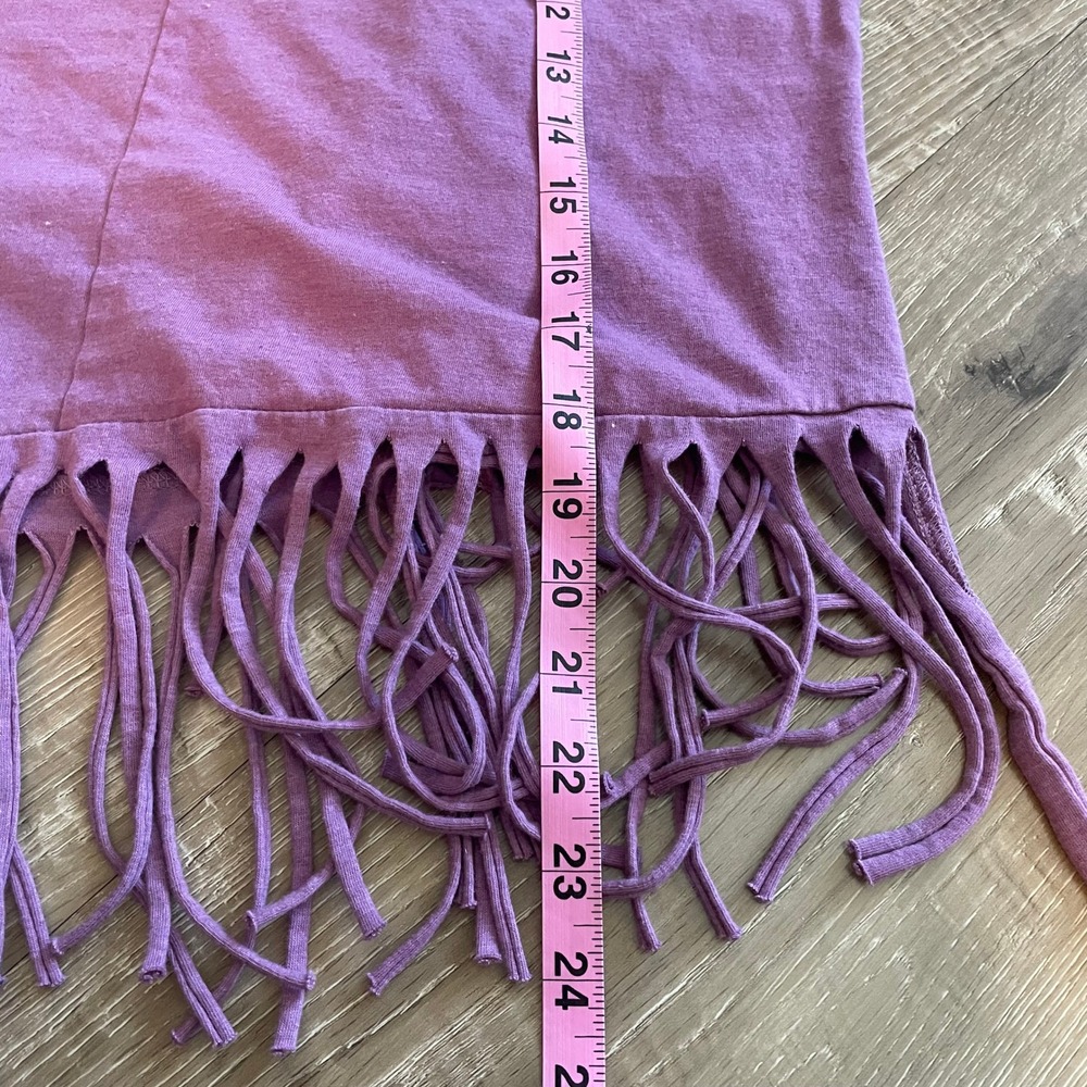 Marilyn Monroe Womens Tank Top XL Purple Cotton Blend Fringe Graphic Racerback - Picture 6 of 6